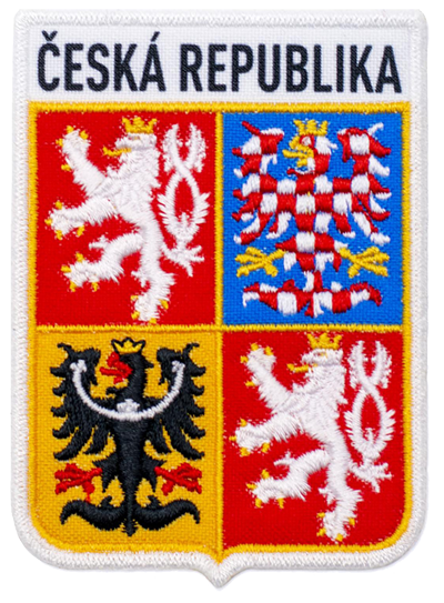 Nášivka kombinace tisku a výšivky znak české republiky